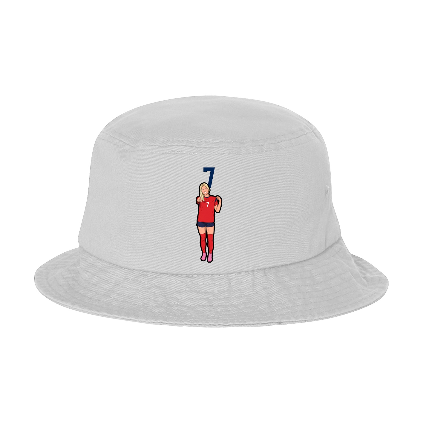 Bucket Cap — Number Top in White