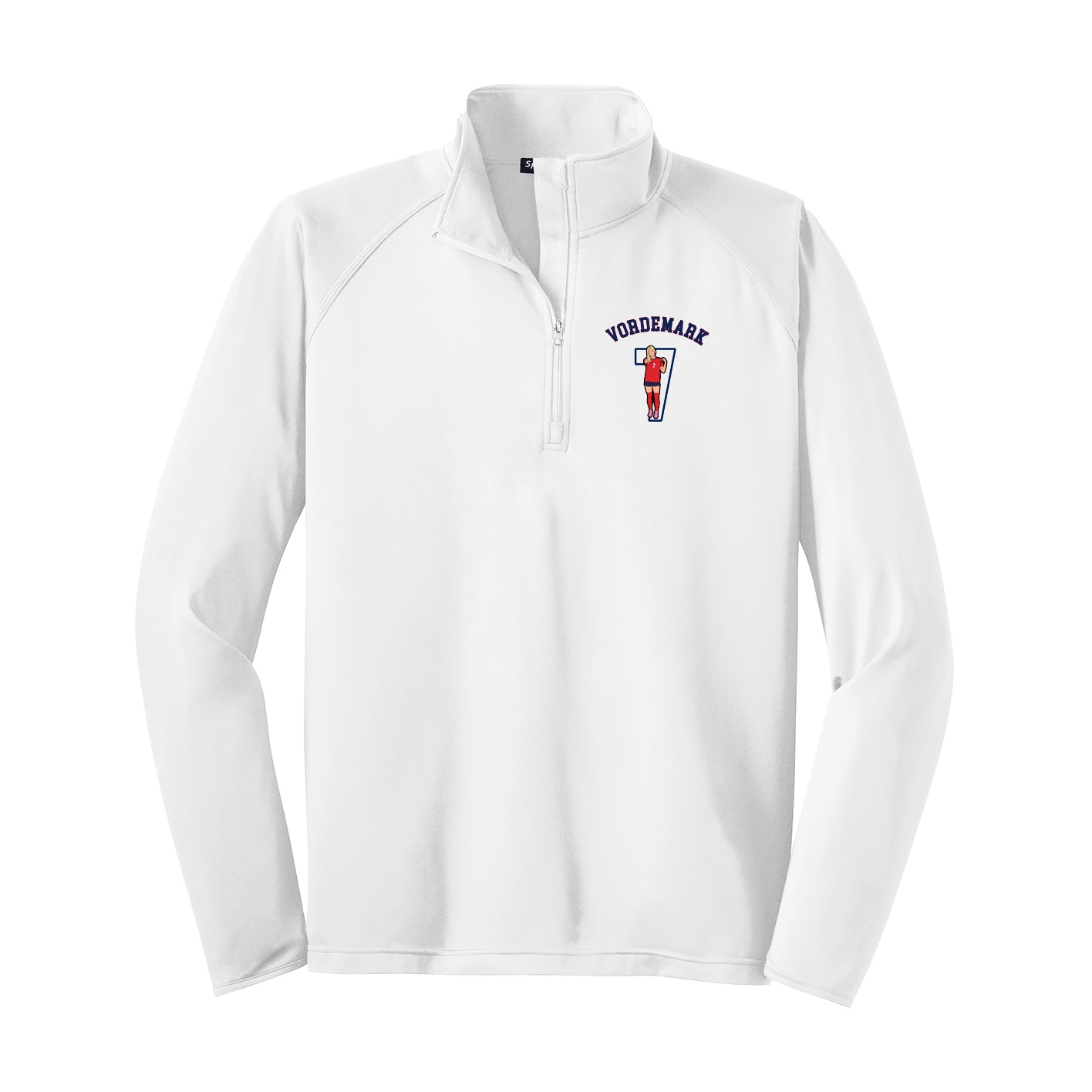 Q-Zip Pullover — Shirsey Arch in White