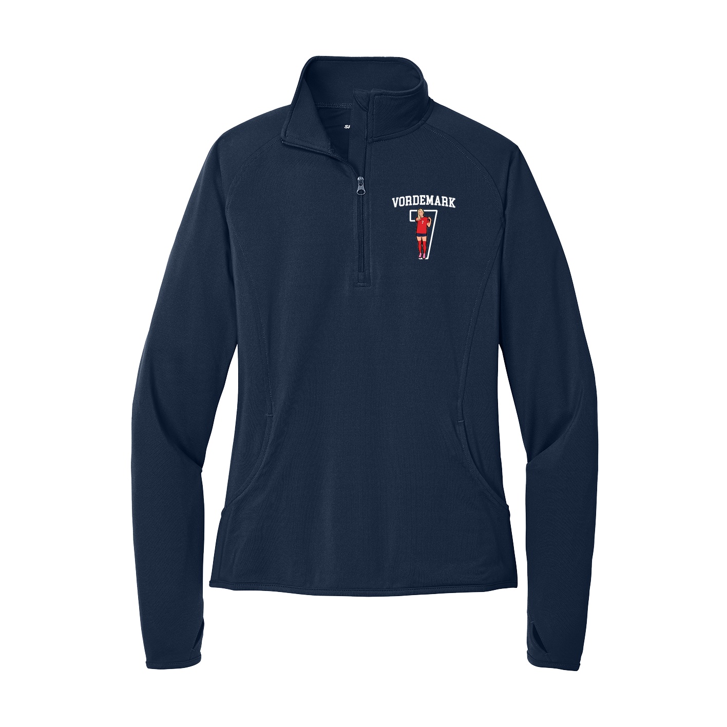 Women's Q-Zip Pullover — Shirsey in Navy