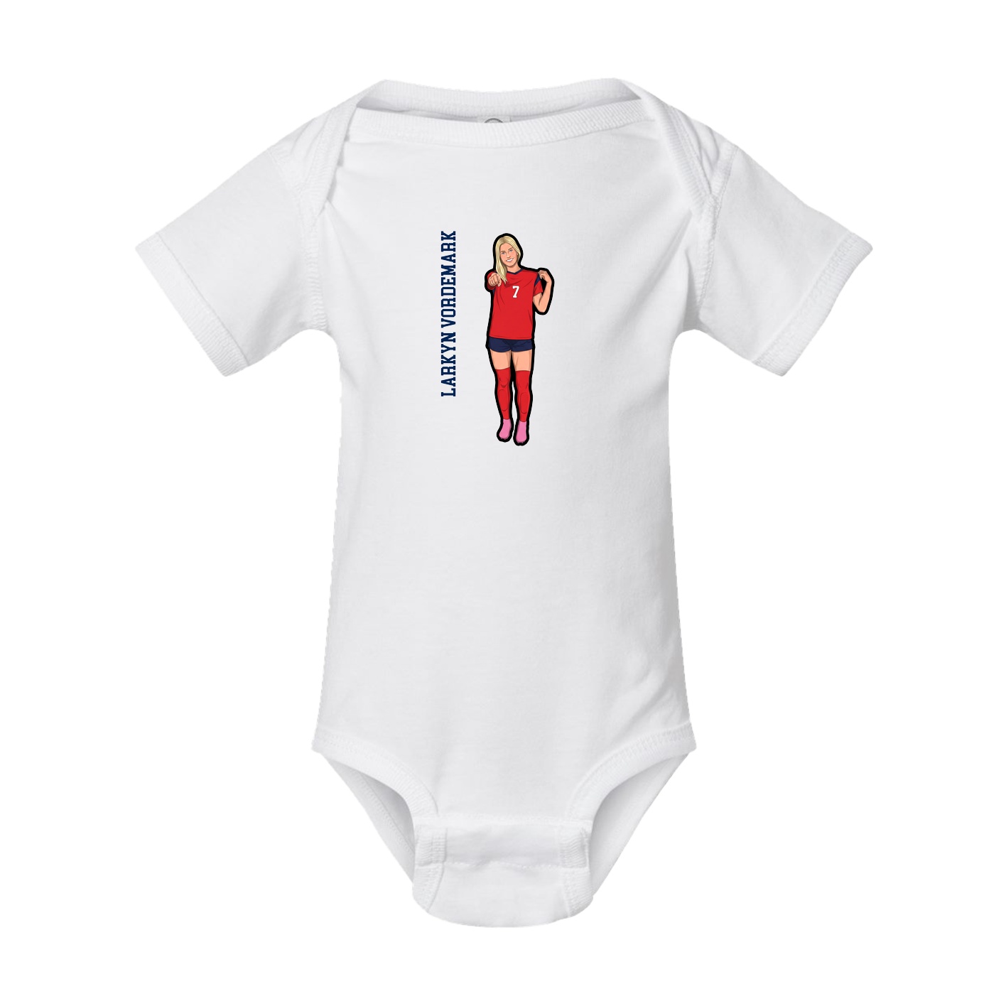 Baby Onesie — Name Vertical in White