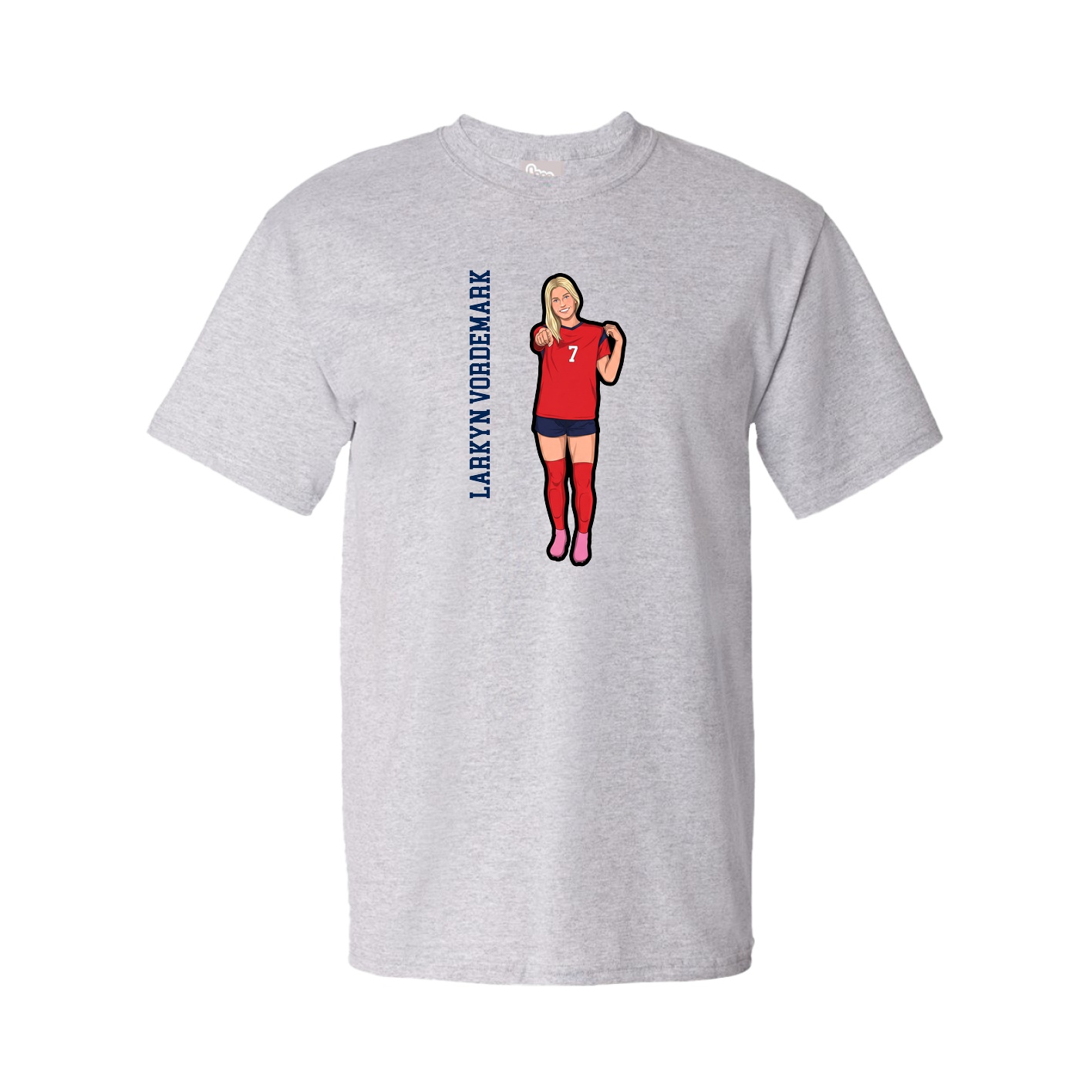 Youth Tee — Name Vertical in Grey