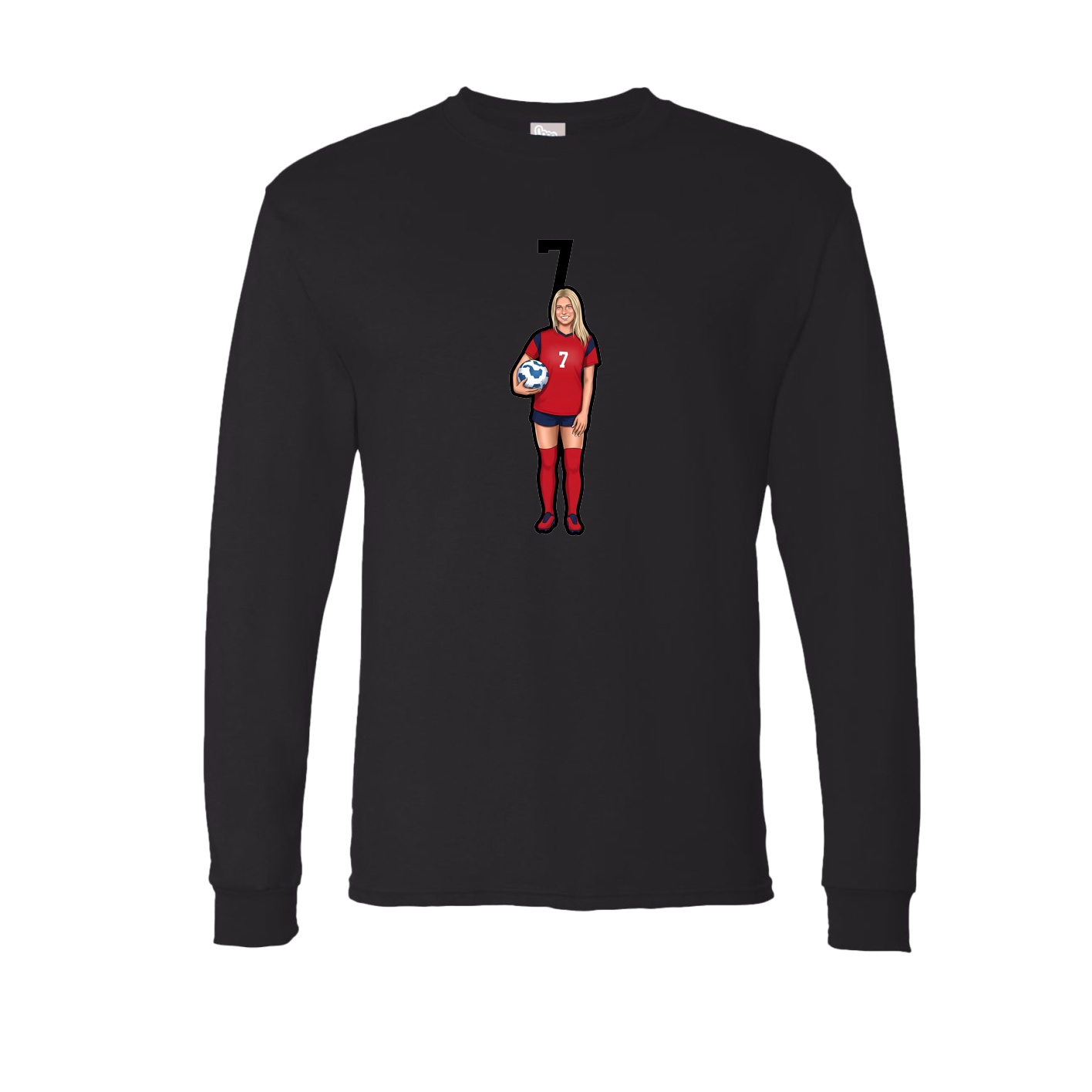 Long Sleeve Tee — Number Top in Black