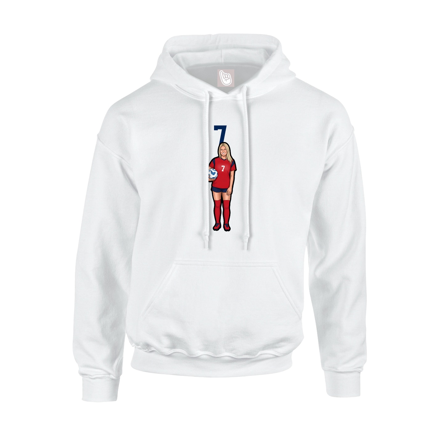 Youth Hoodie — Number Top in White