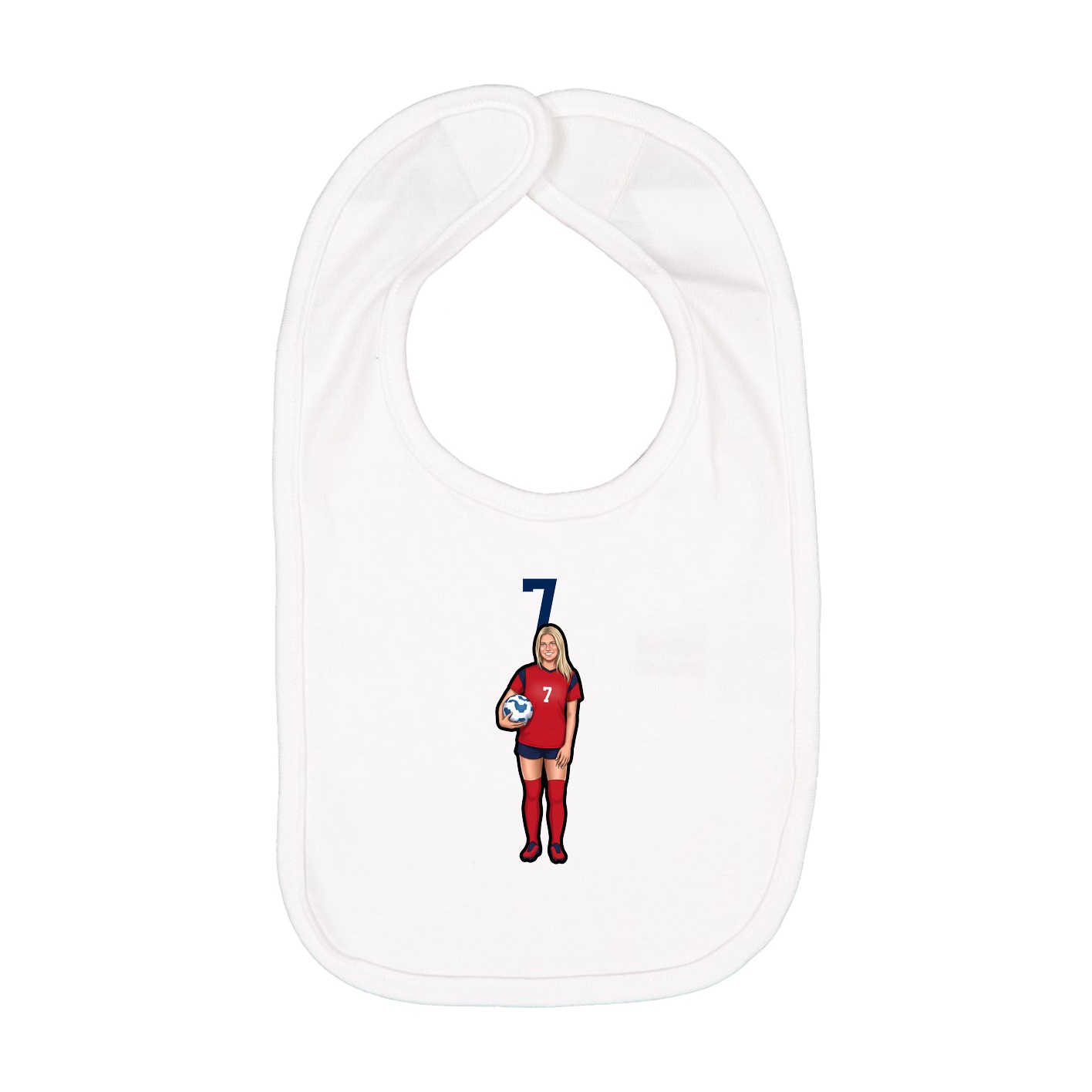 Infant Bib — Number Top in White