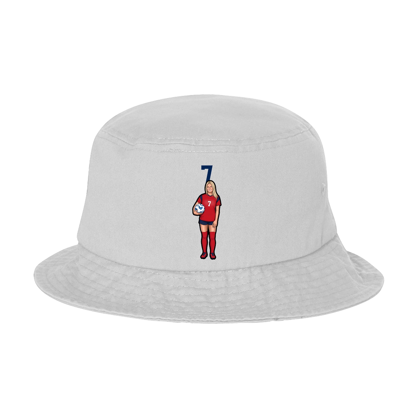Bucket Cap — Number Top in White
