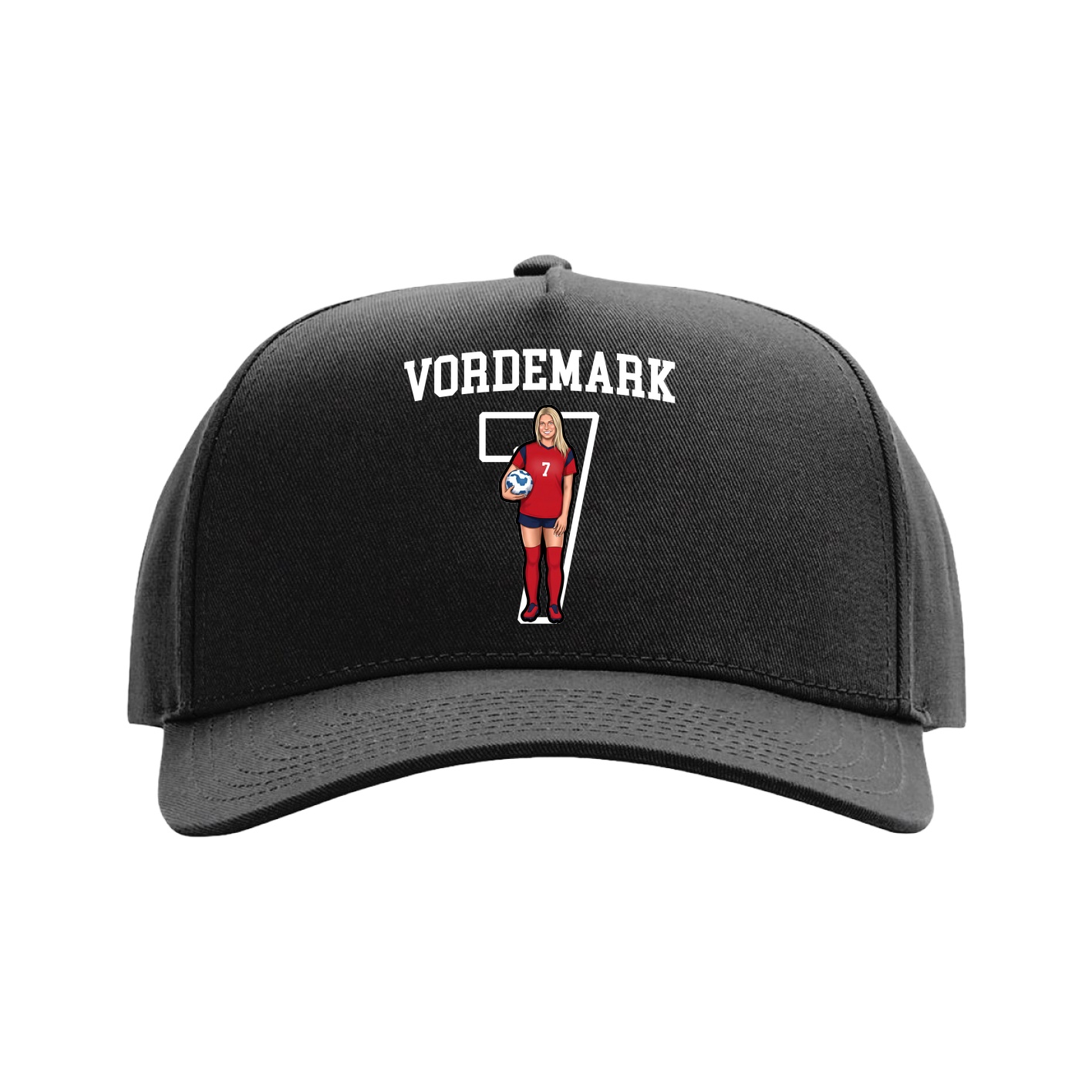 Full Fabric Five-Panel Champ Cap — Shirsey in Black
