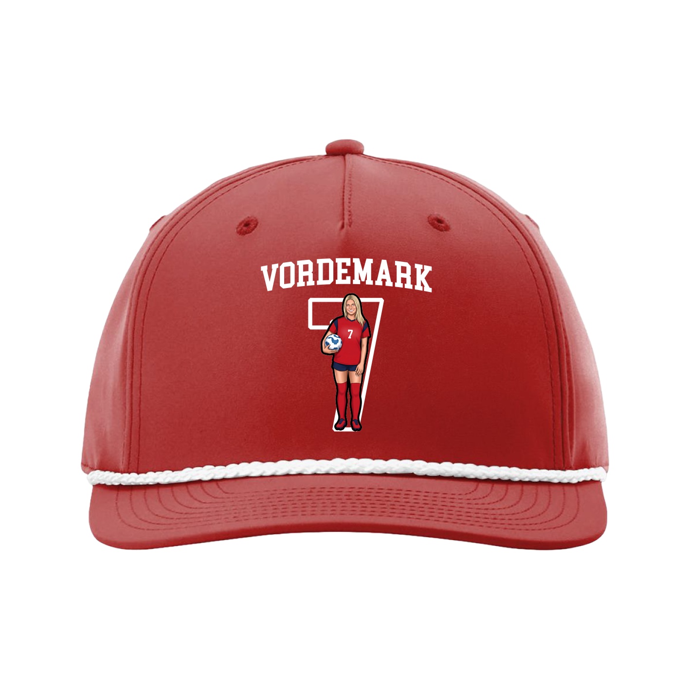 Five-Panel Classic Rope Cap — Shirsey in Red