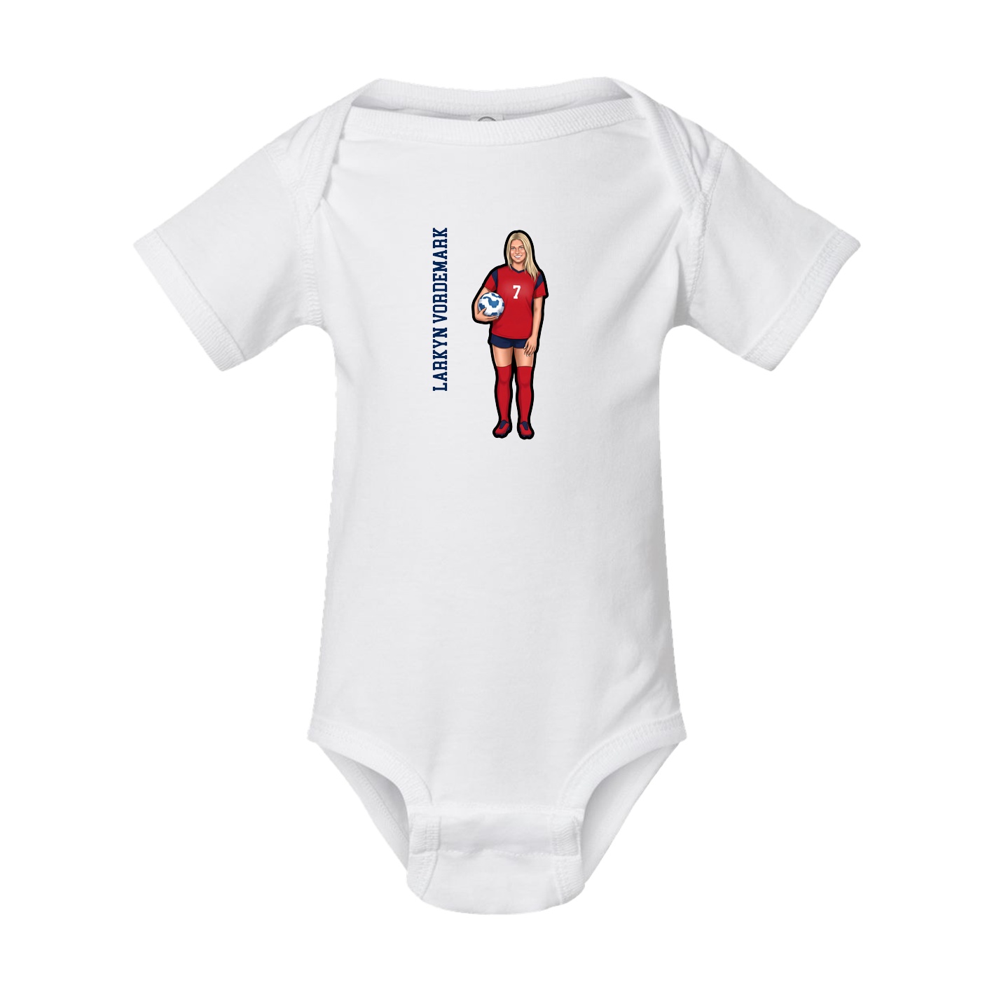 Baby Onesie — Name Vertical in White