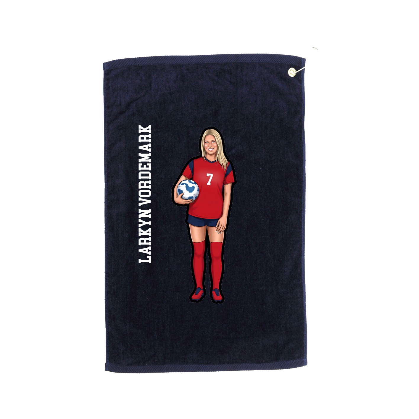 Golf Towel — Name Vertical in Navy