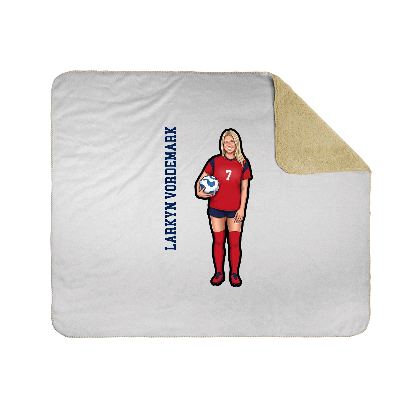 Throw Blanket — Name Vertical in White