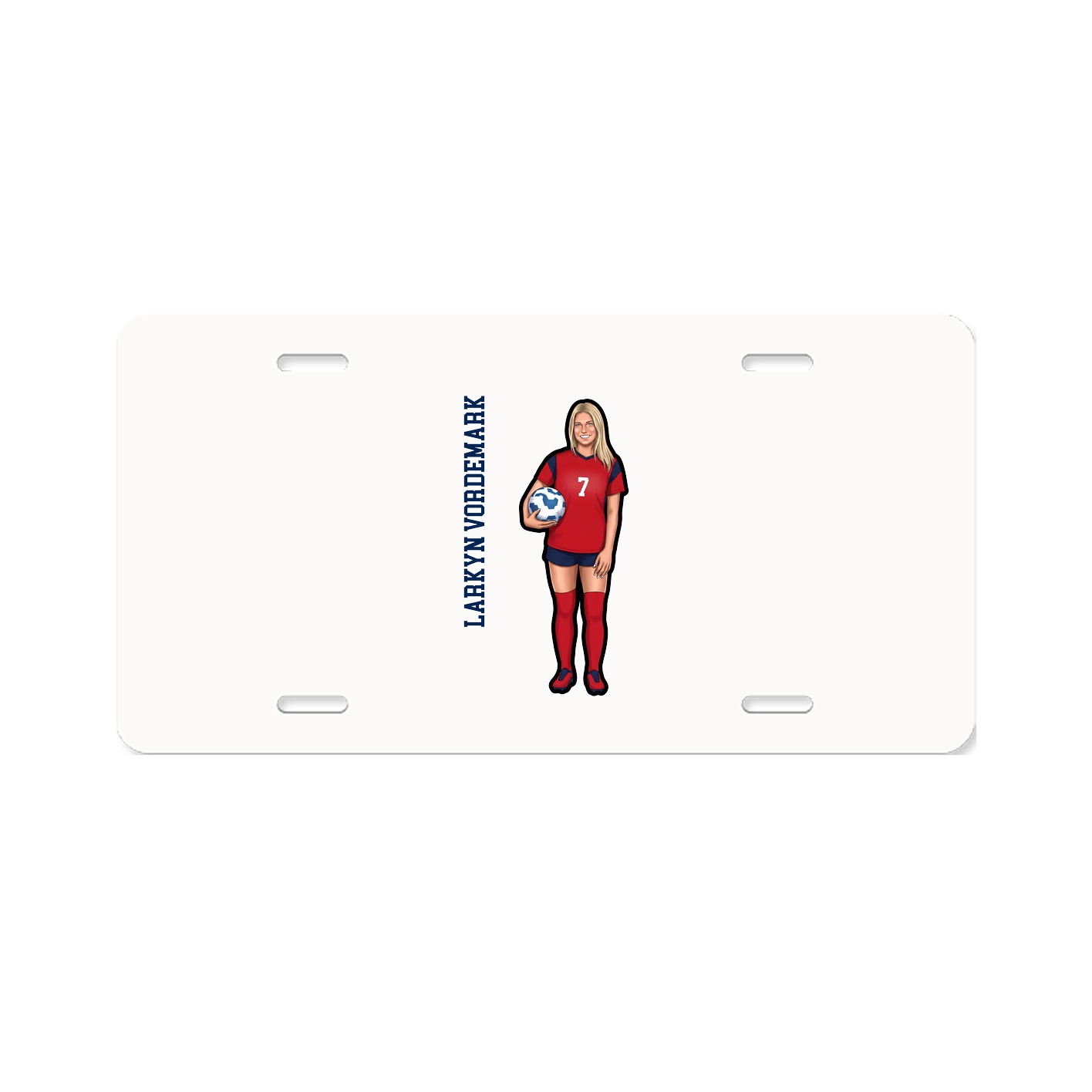 License Plate — Name Vertical in Classic
