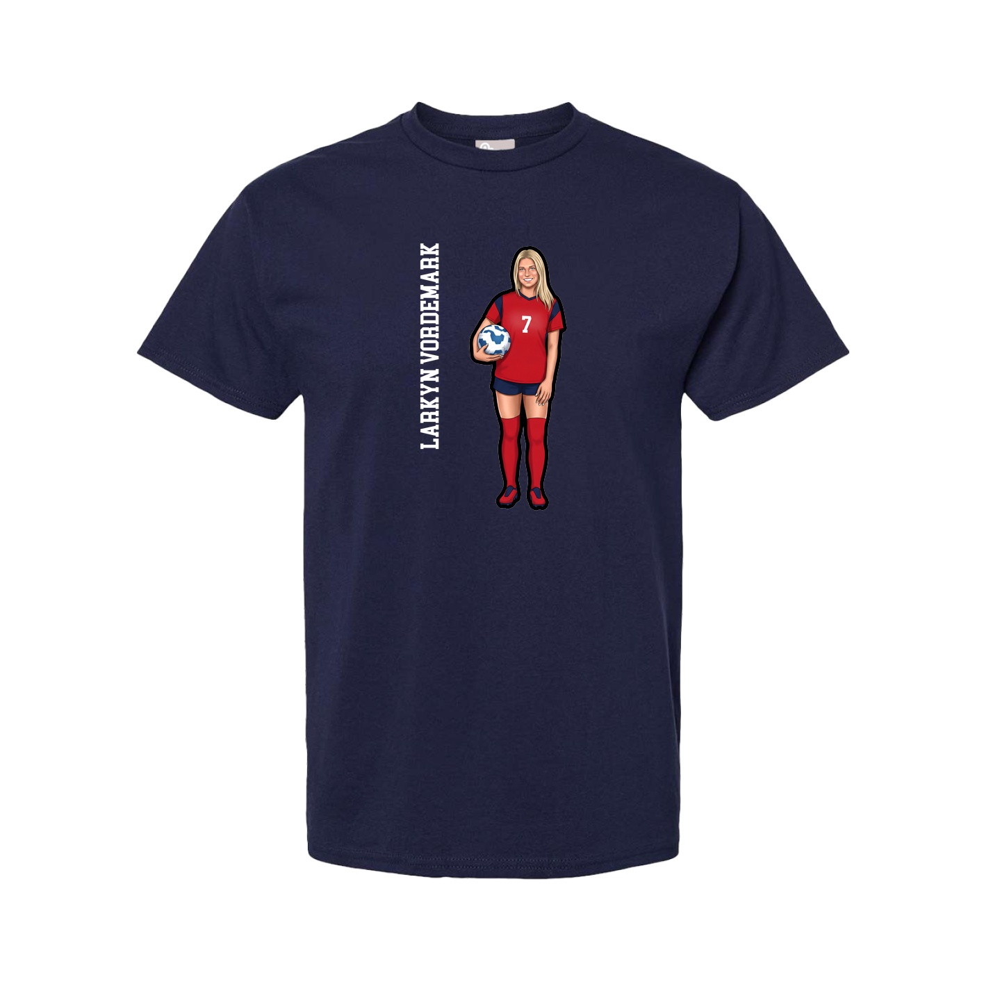 Youth Tee — Name Vertical in Navy