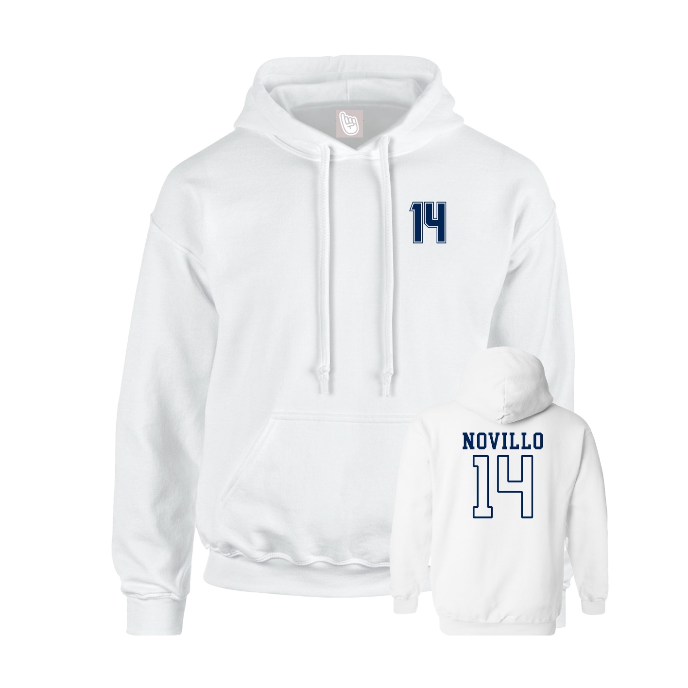 Youth Hoodie — Chest Back in White