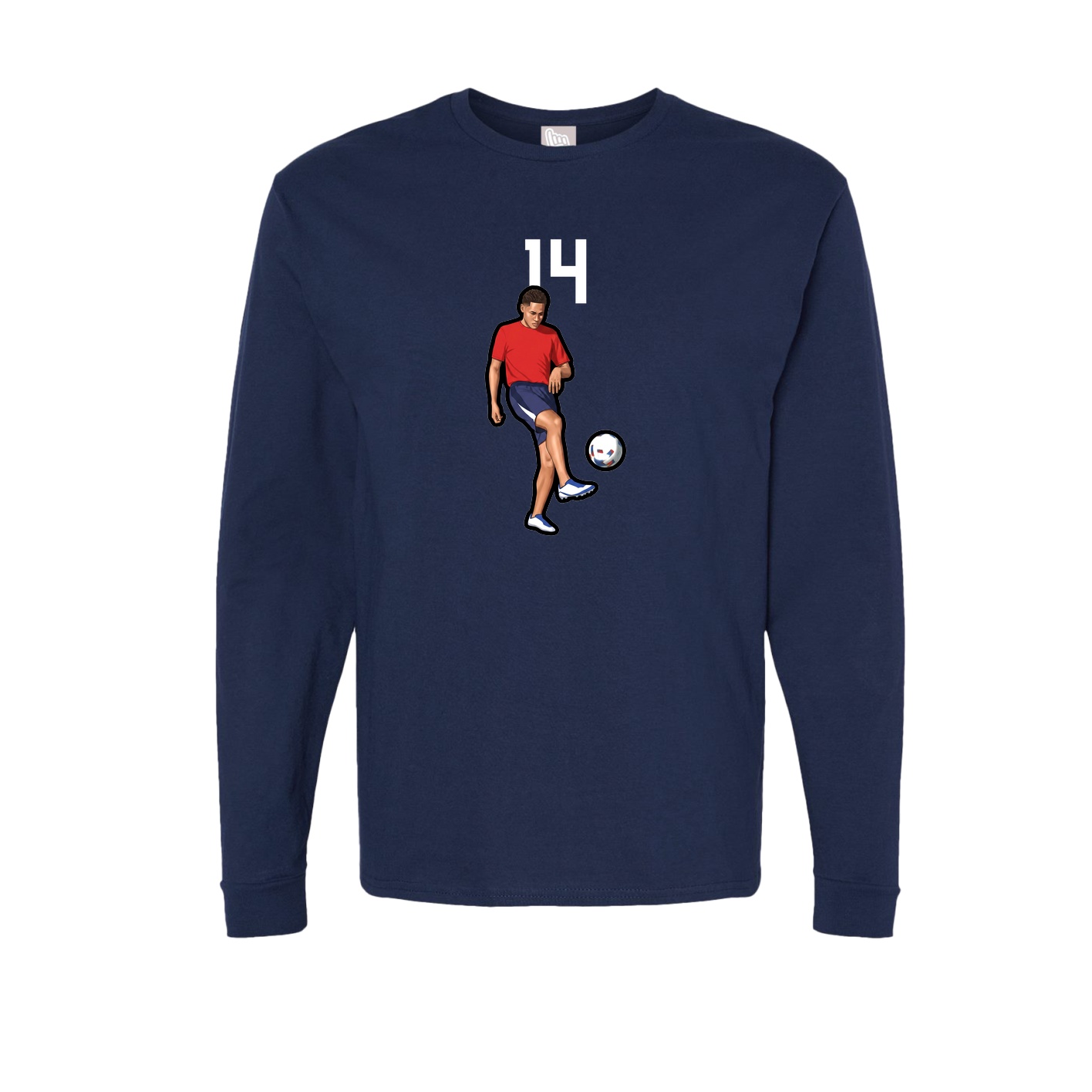 Long Sleeve Tee — Number Top in Navy