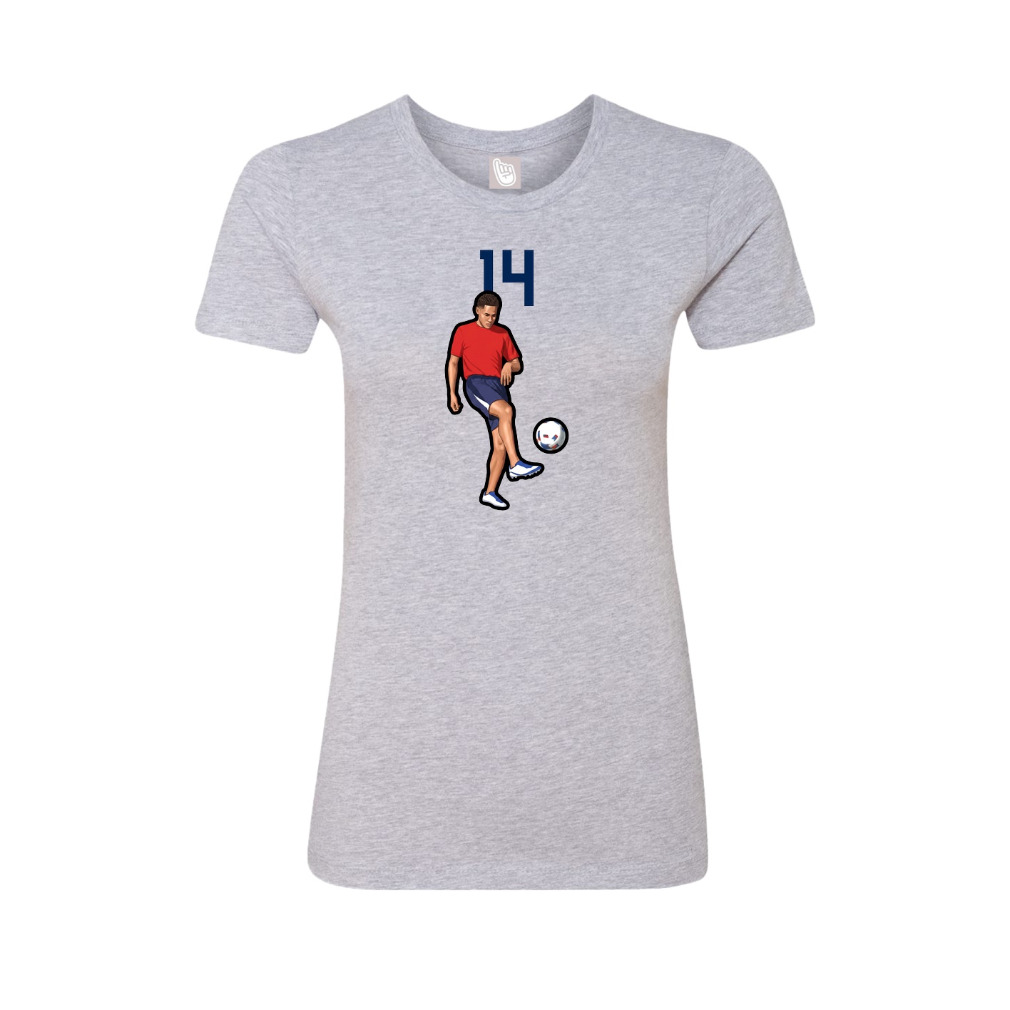 Fitted Women's Tee — Number Top in Grey