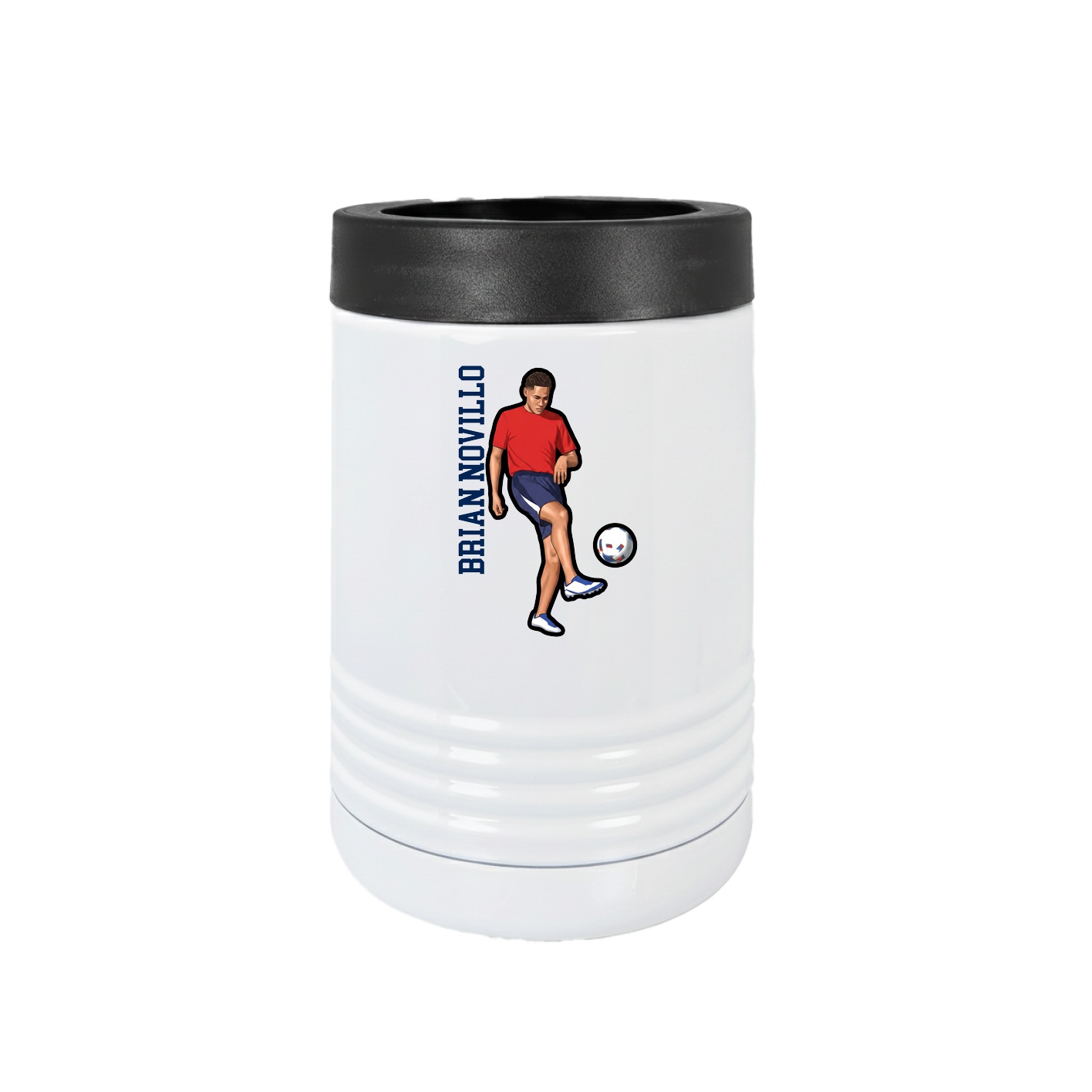 Beverage Holder — Name Vertical in White
