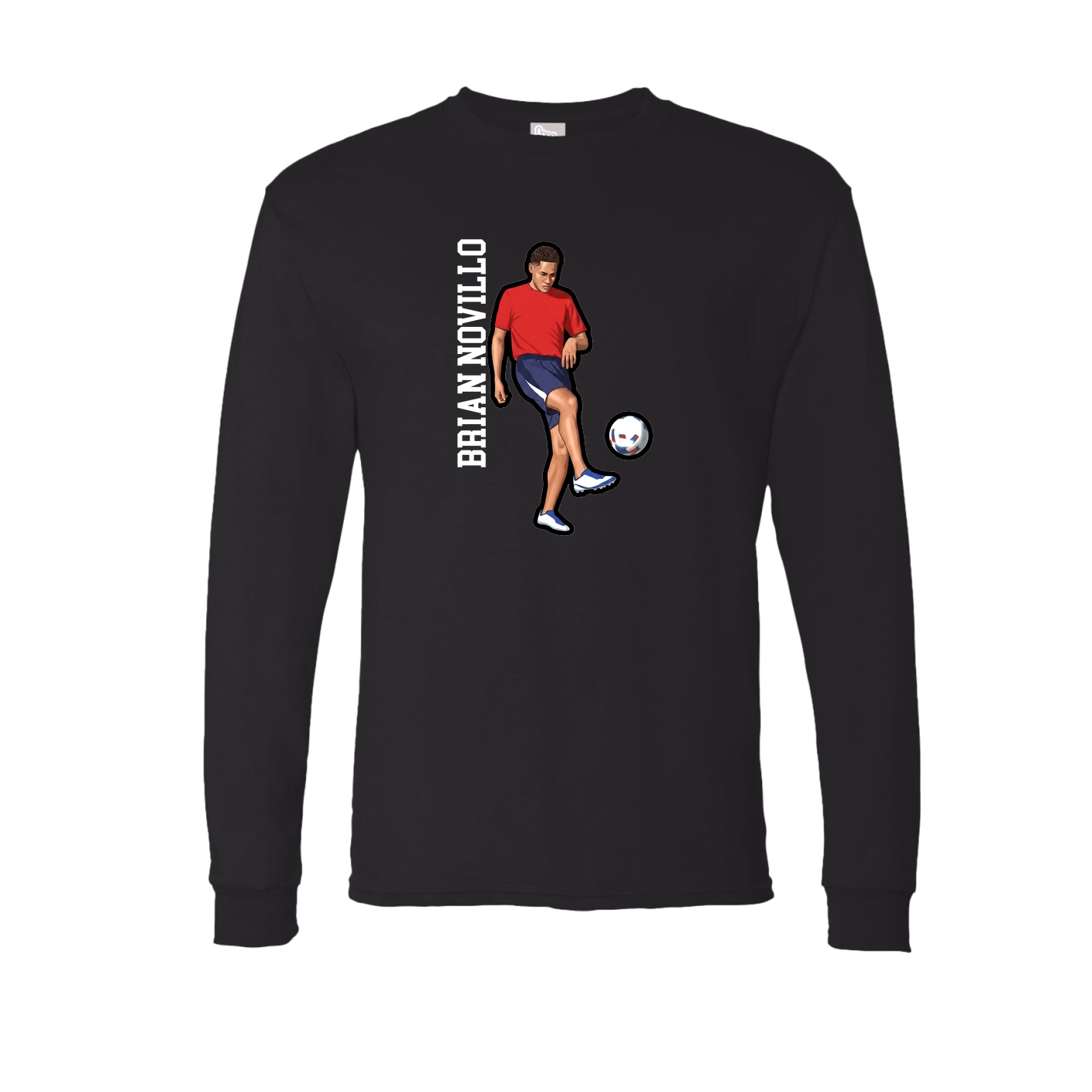 Long Sleeve Tee — Name Vertical in Black