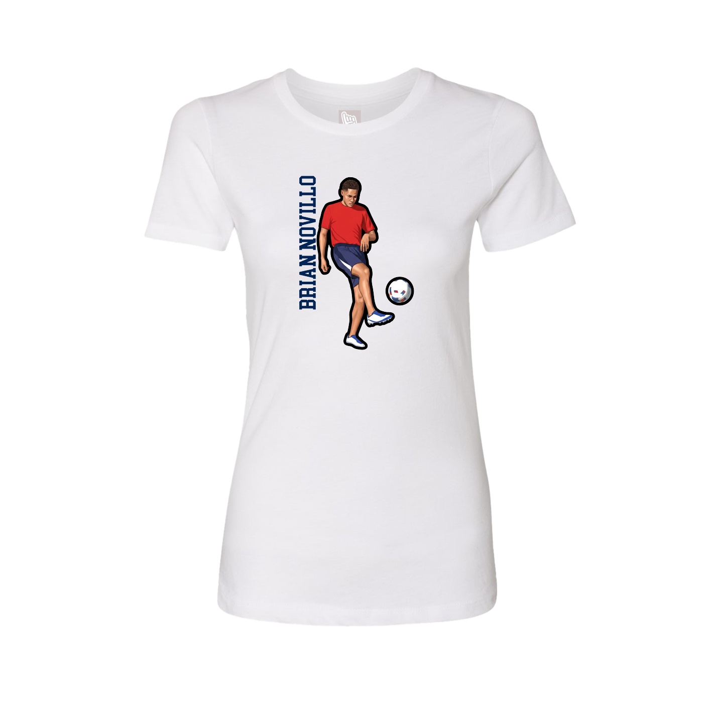 Fitted Women's Tee — Name Vertical in White