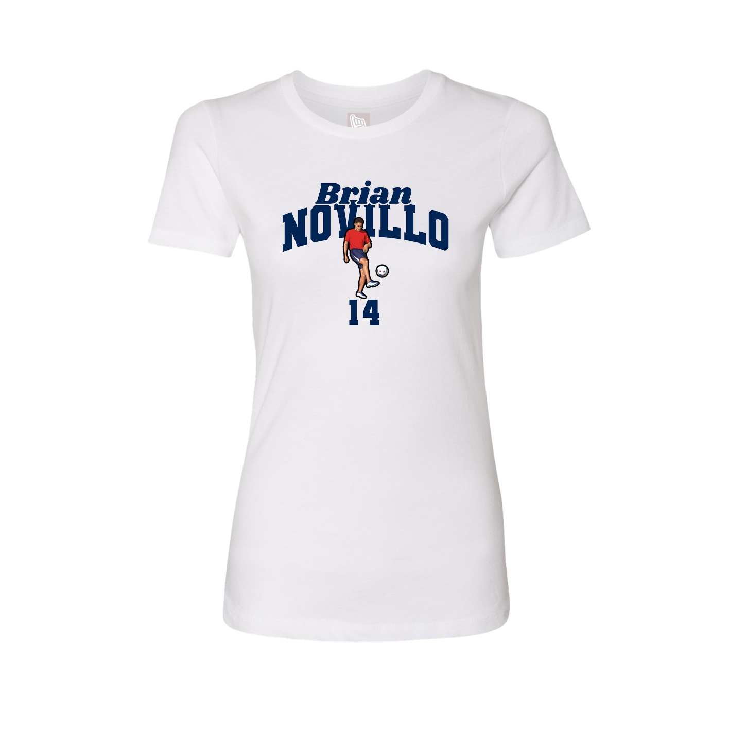 Fitted Women's Tee — Signature Arch in White