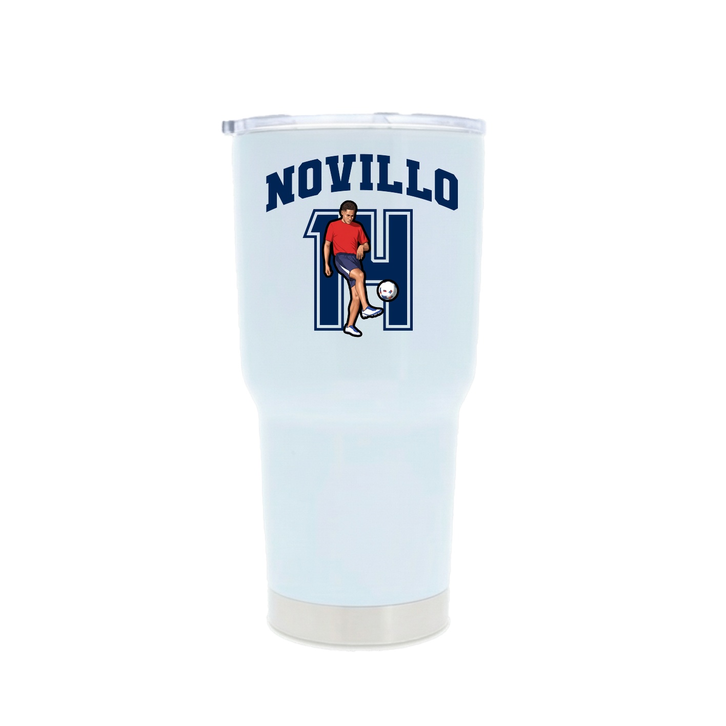30oz Stainless Steel Tumbler — Number in White