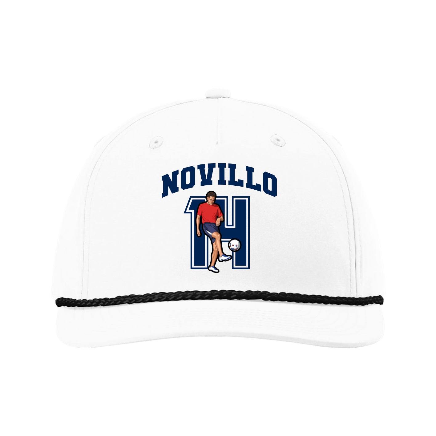 Five-Panel Classic Rope Cap — Number in White
