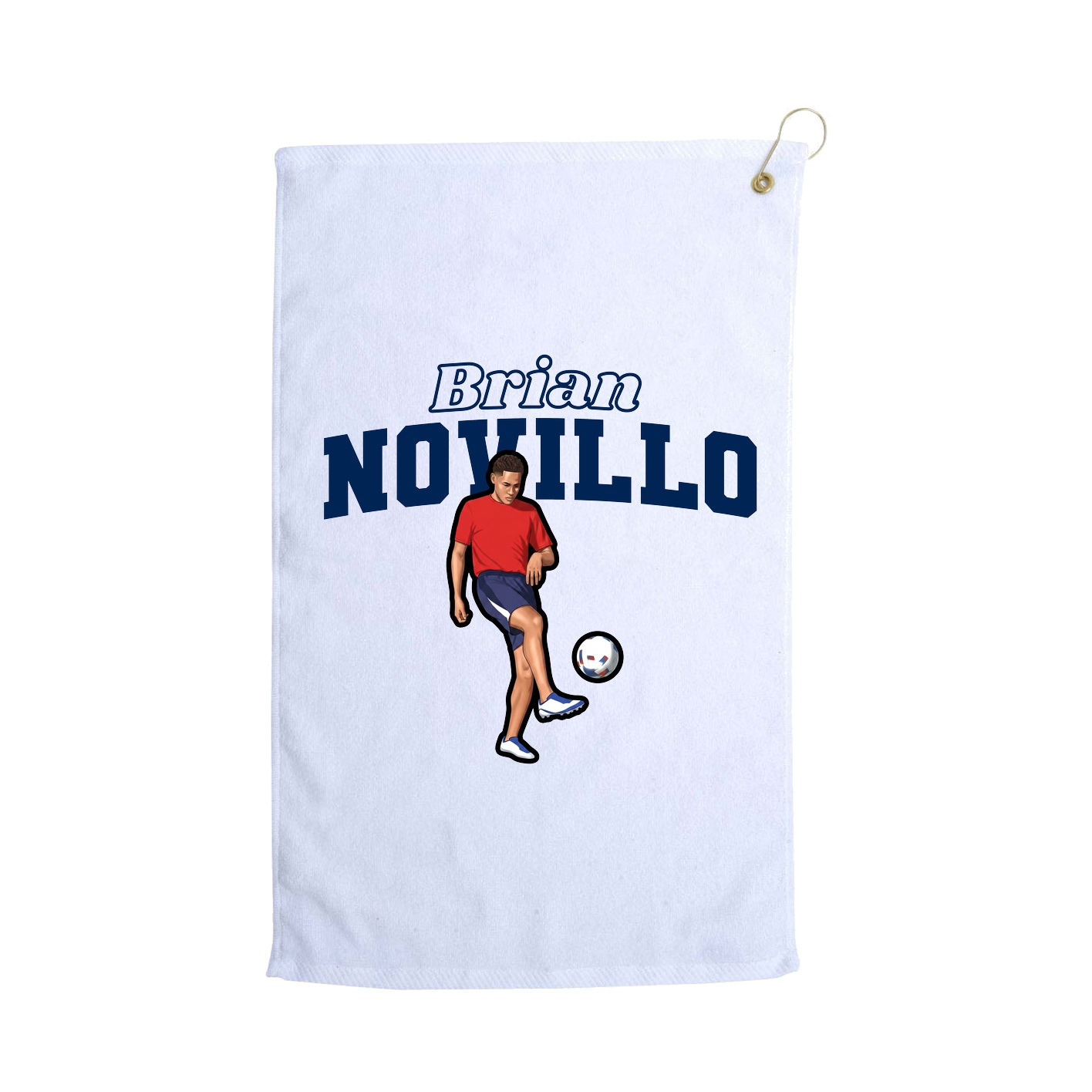 Golf Towel — Name Arch in White