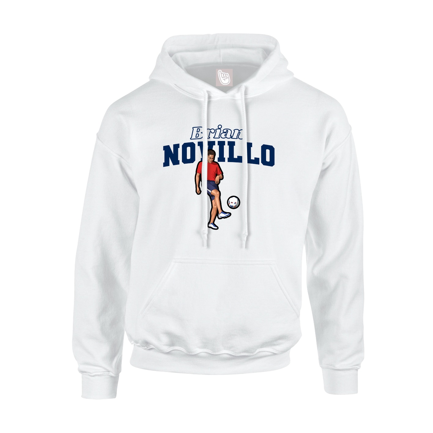 Youth Hoodie — Name Arch in White