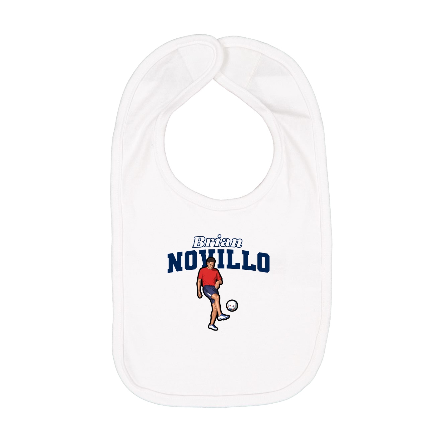 Infant Bib — Name Arch in White
