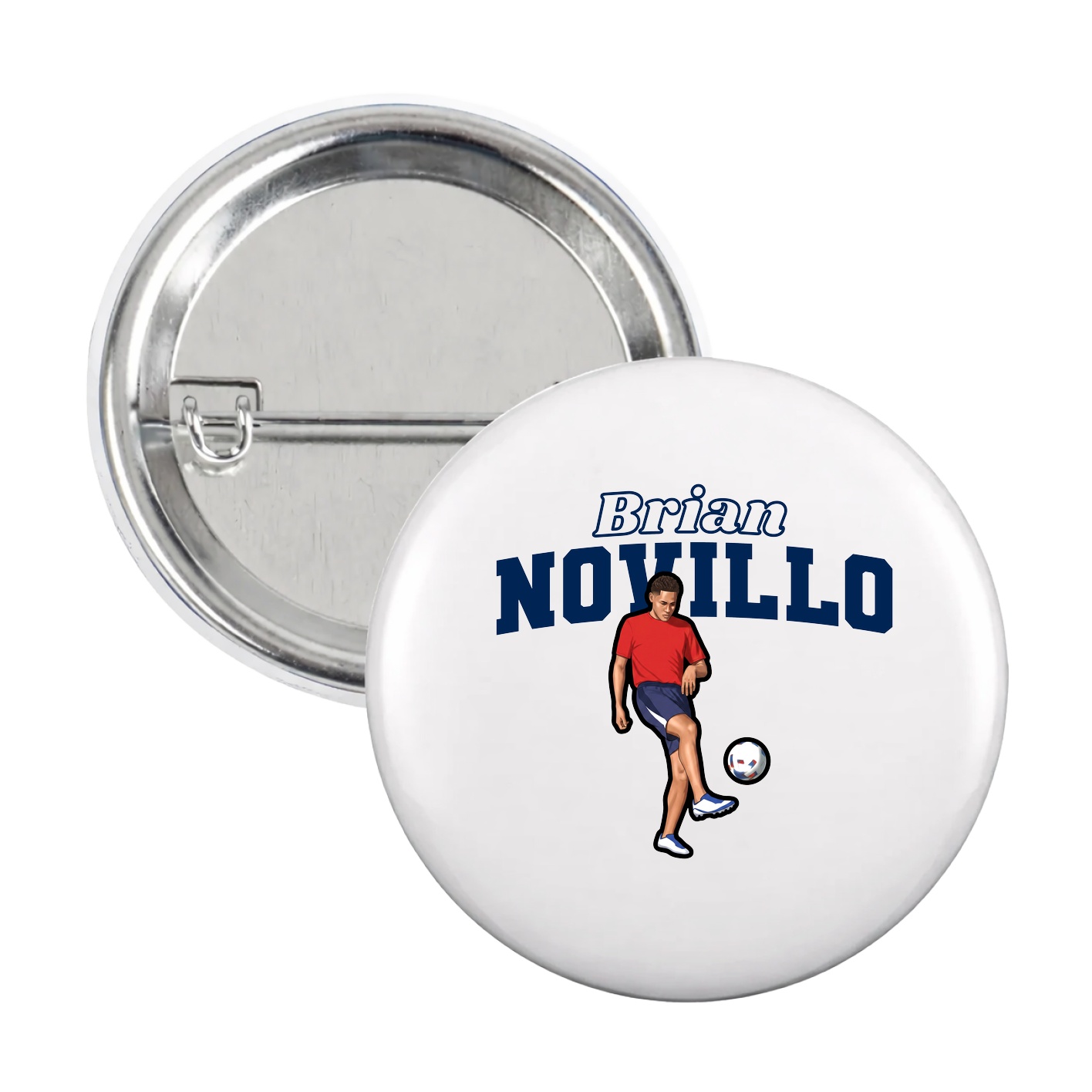 Game Day Button — Name Arch in White