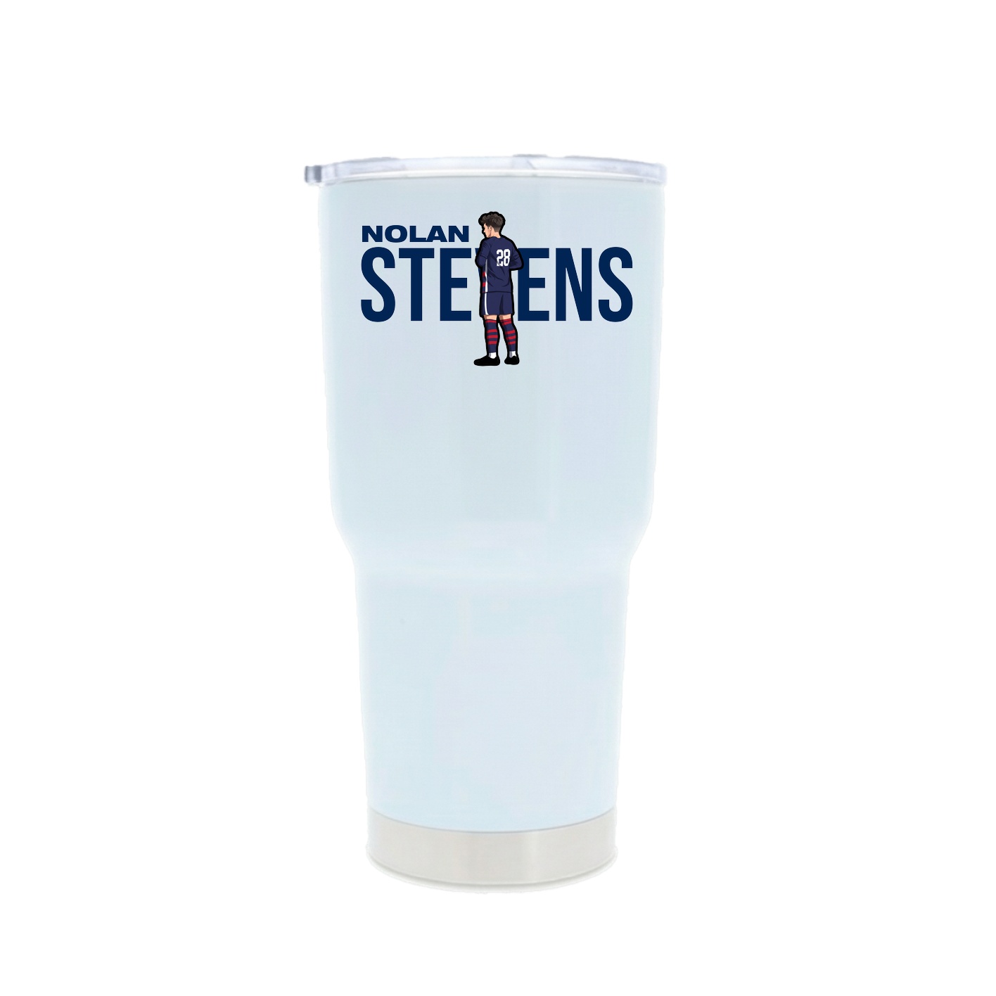 30oz Stainless Steel Tumbler — Player Name in White