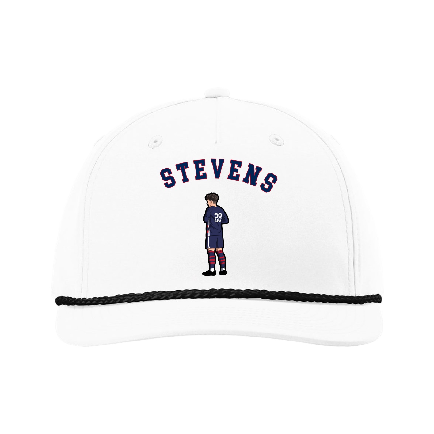 Five-Panel Classic Rope Cap — Shirsey Arch in White