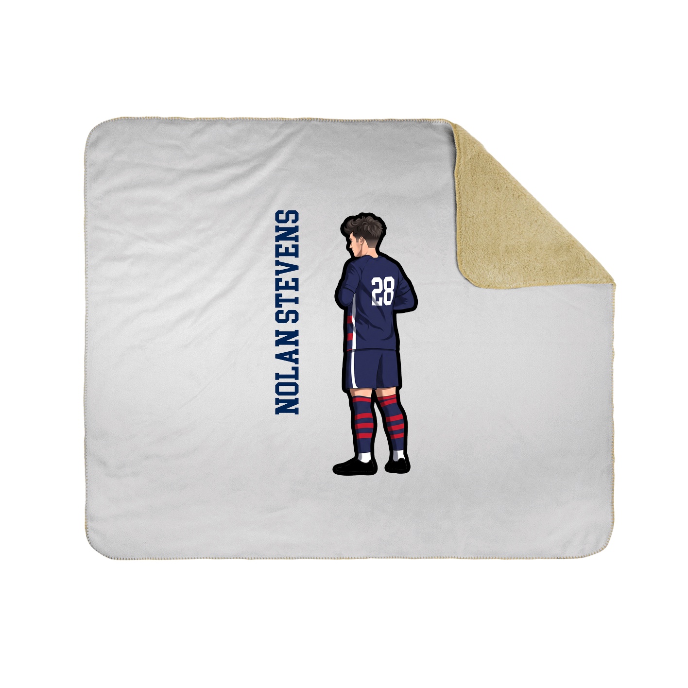 Throw Blanket — Name Vertical in White