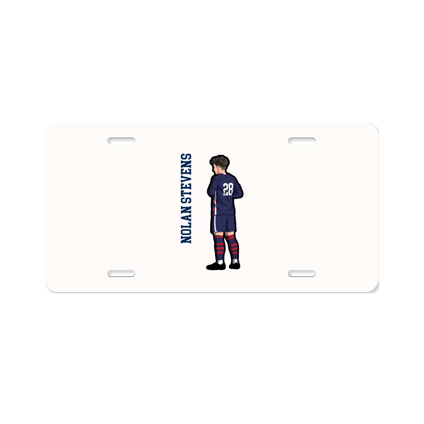 License Plate — Name Vertical in Classic