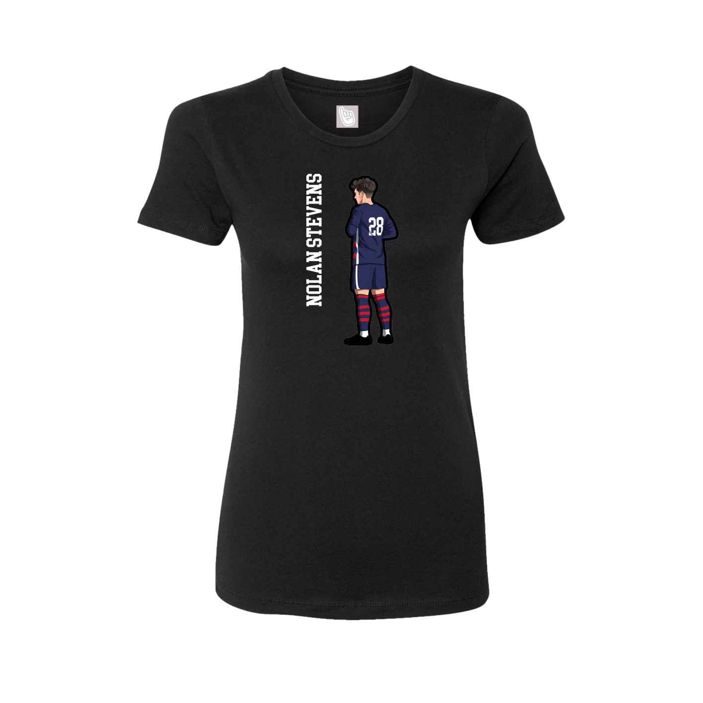 Fitted Women's Tee — Name Vertical in Black