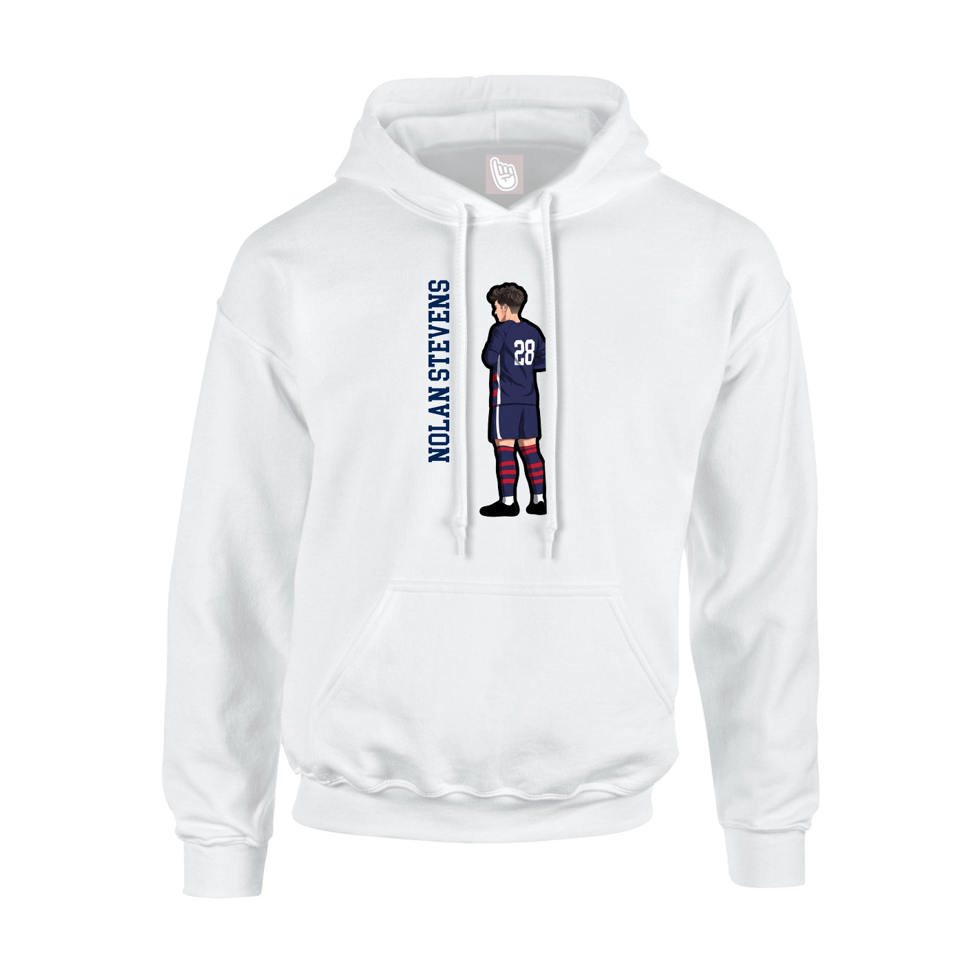 Hoodie — Name Vertical in White
