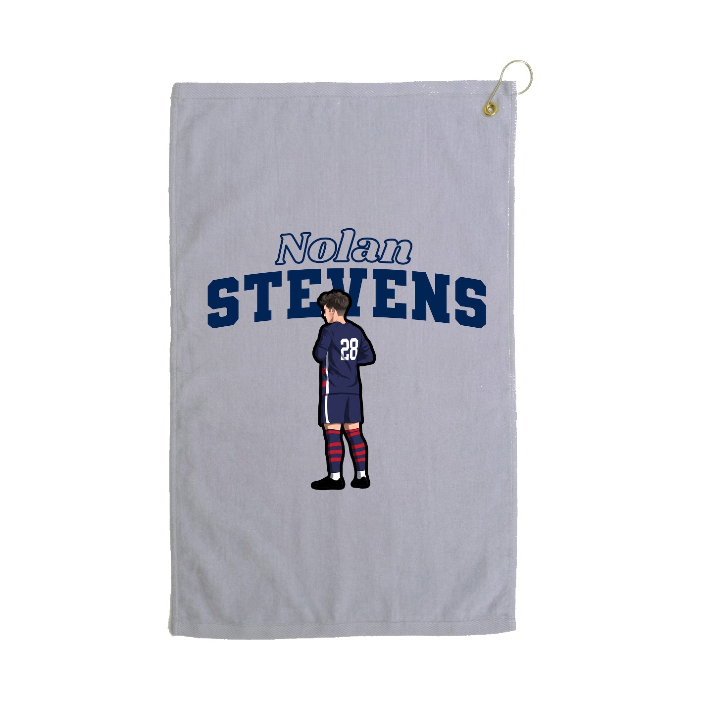 Golf Towel — Name Arch in Grey