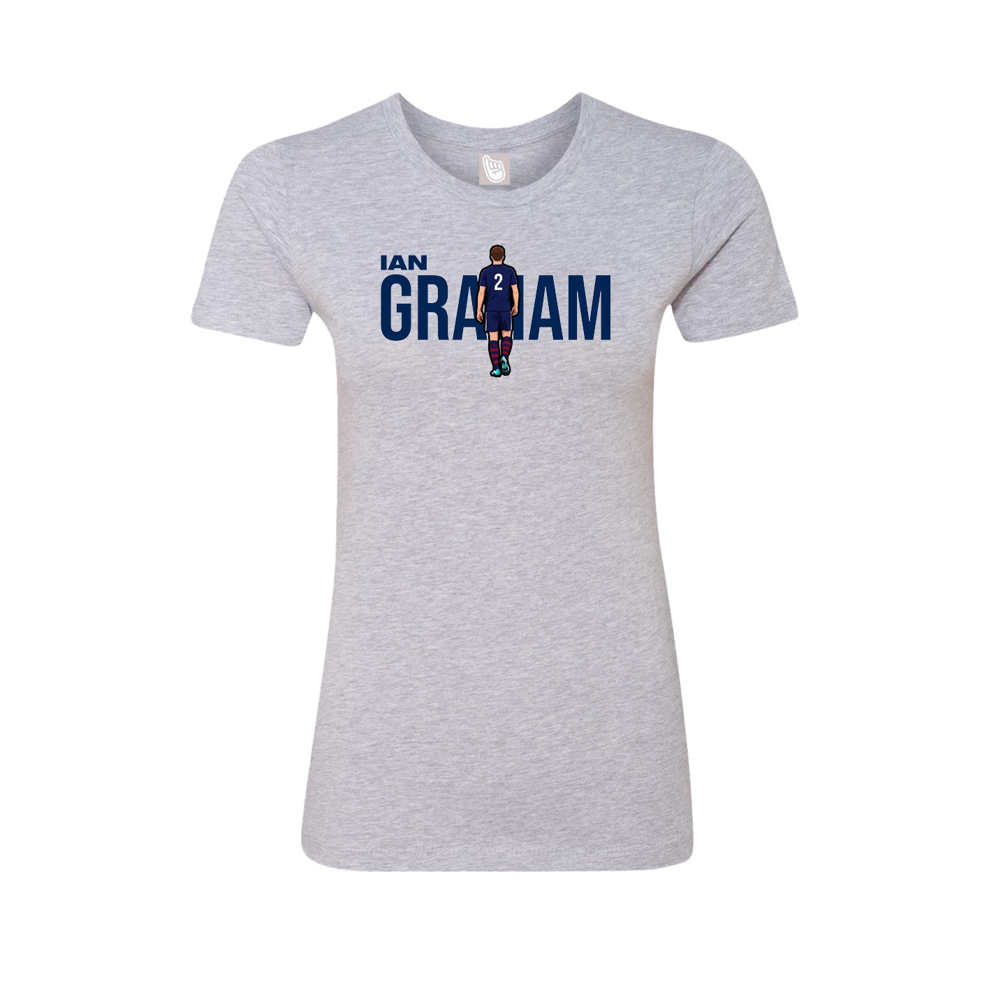 Fitted Women's Tee — Player Name in Grey