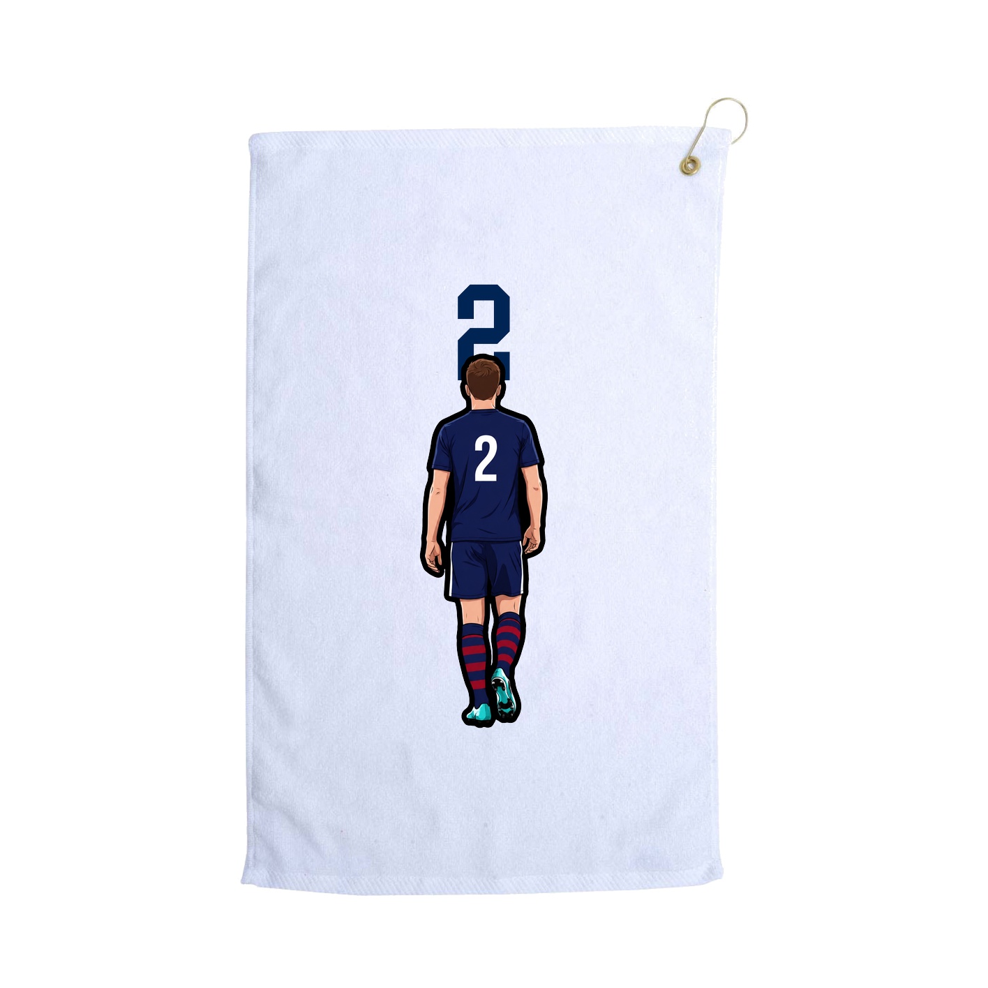 Golf Towel — Number Top in White