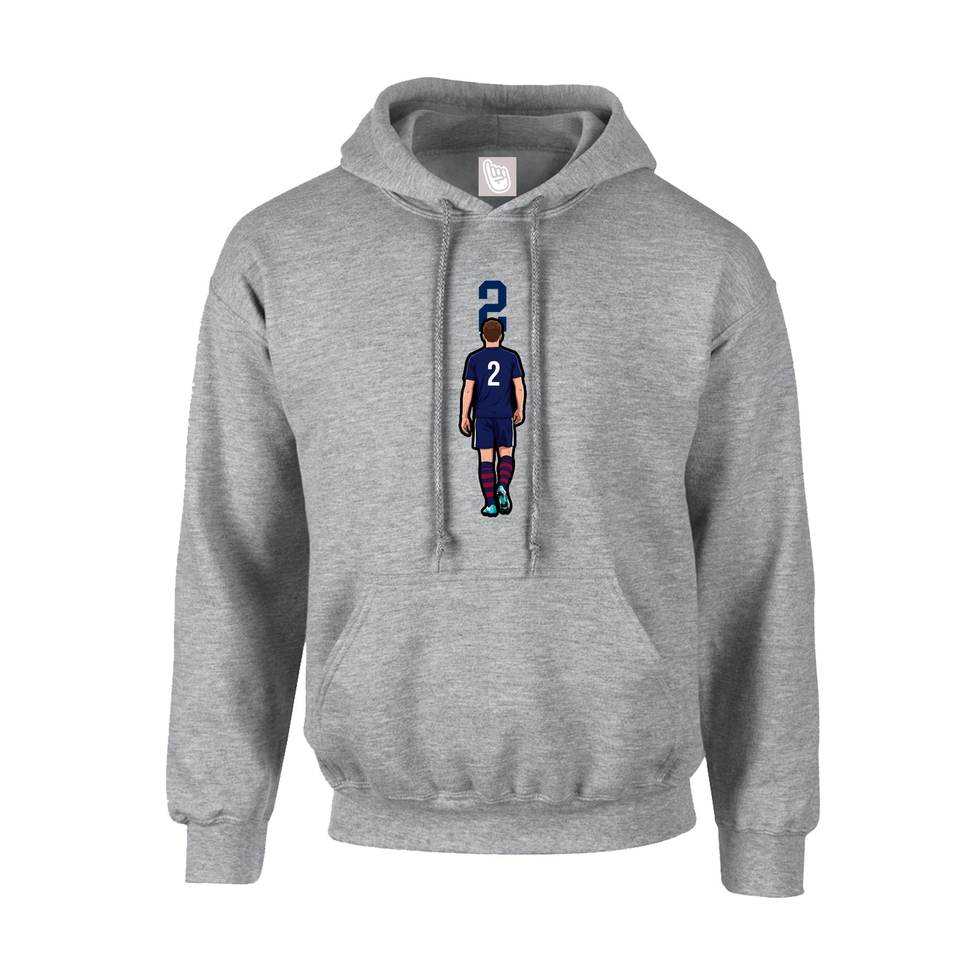 Hoodie — Number Top in Grey