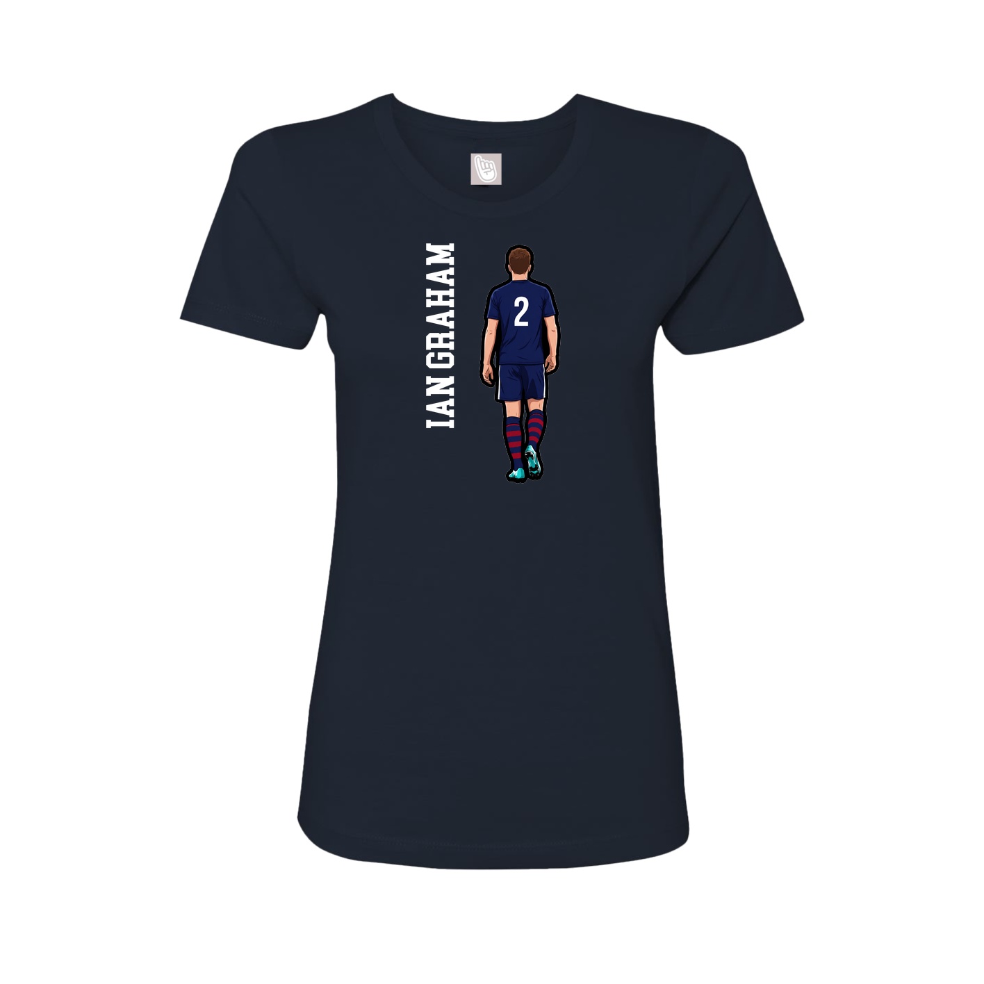 Fitted Women's Tee — Name Vertical in Navy