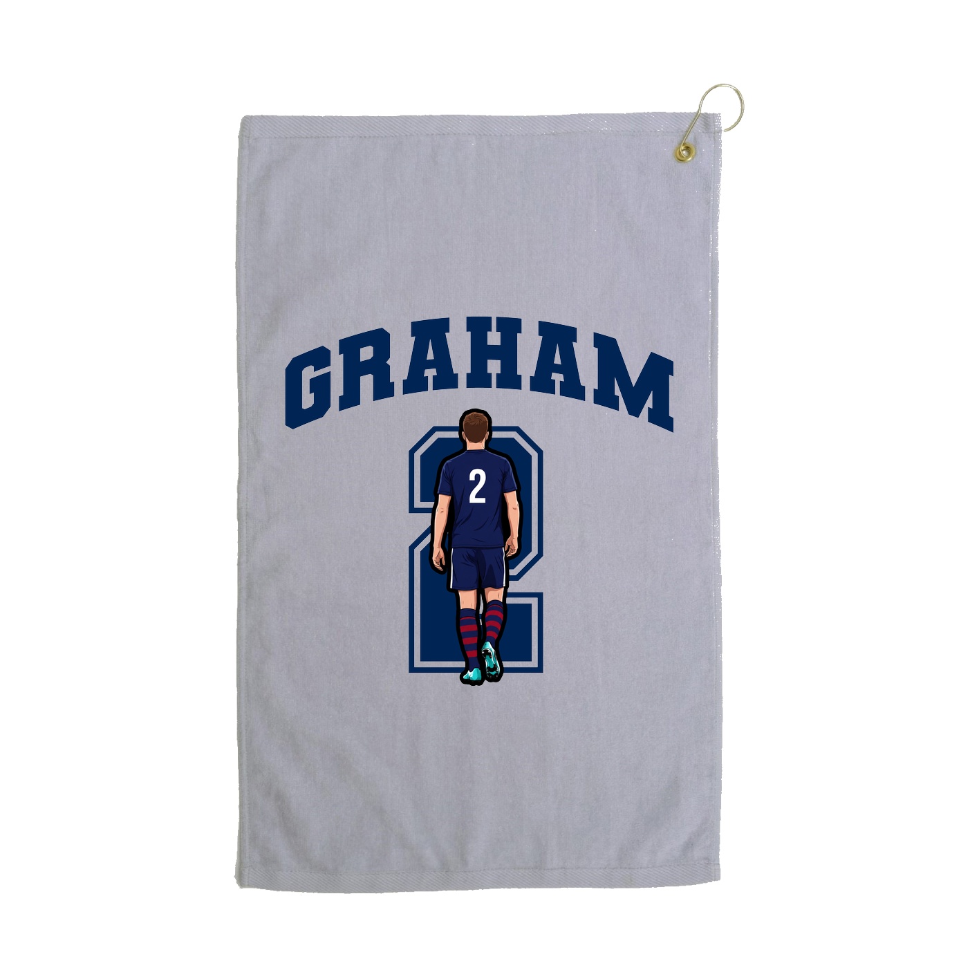 Golf Towel — Number in Grey
