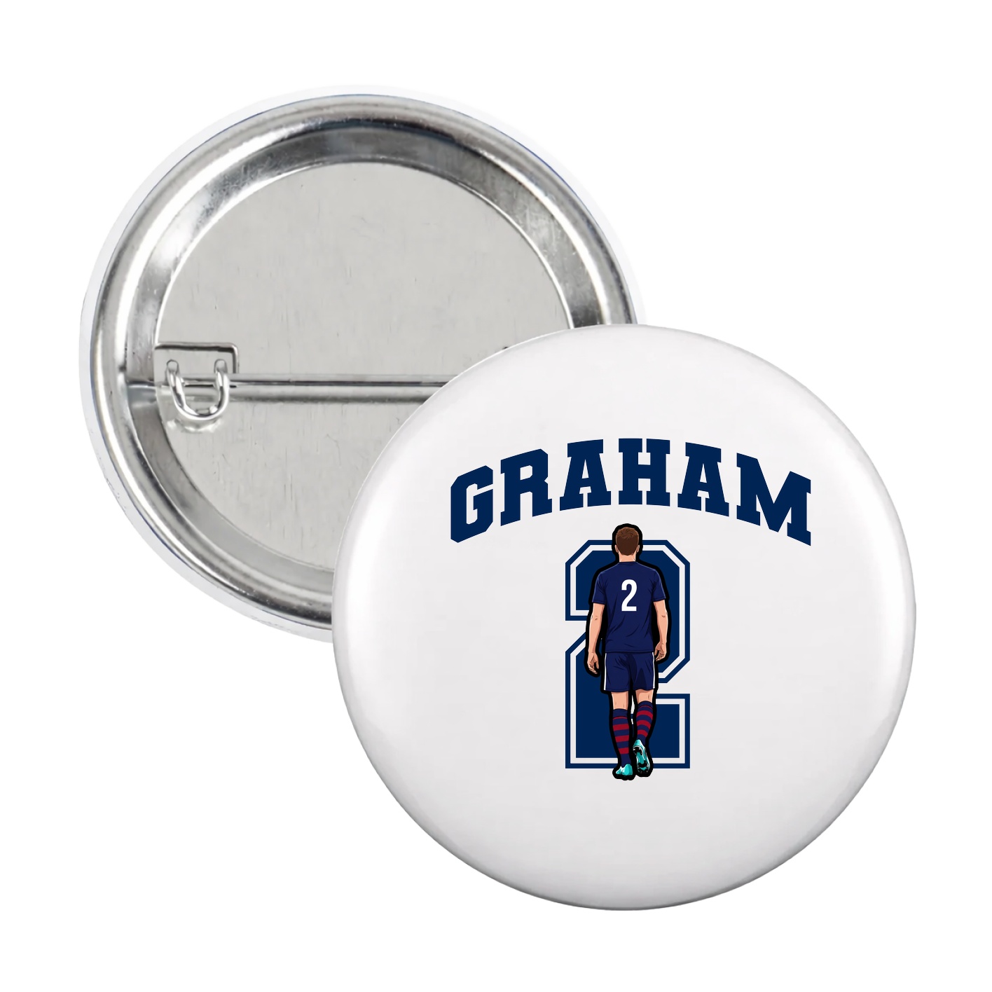 Game Day Button — Number in White