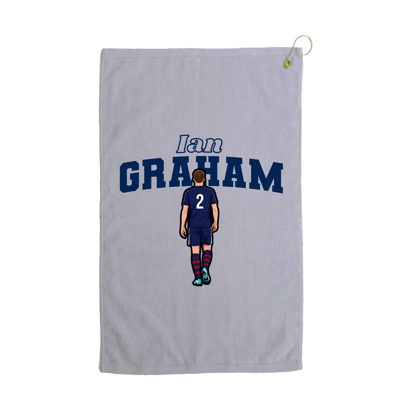 Golf Towel — Name Arch in Grey