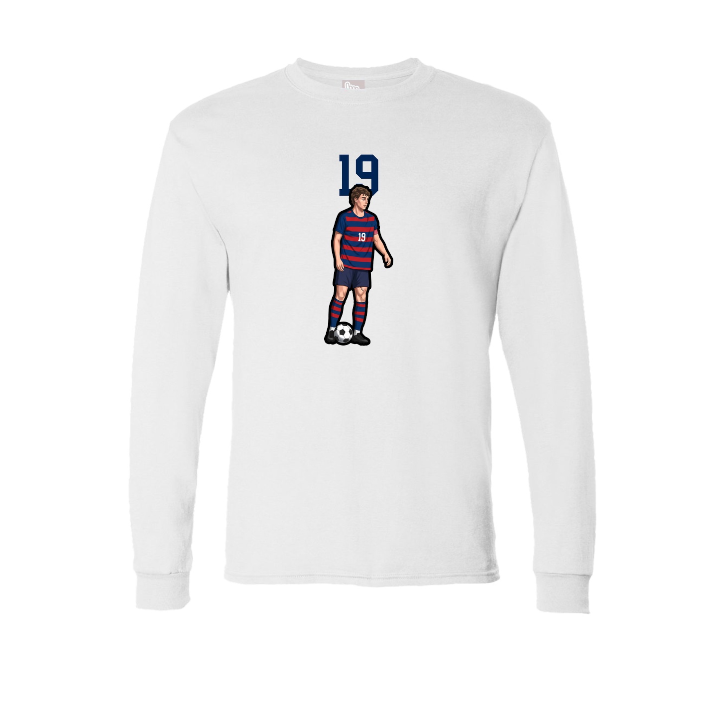 Long Sleeve Tee — Number Top in White