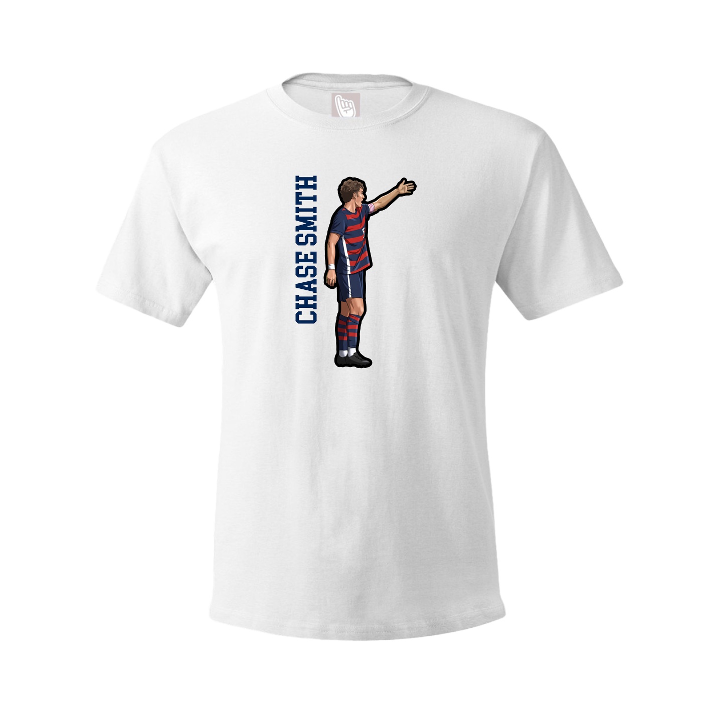 Tee — Name Vertical in White