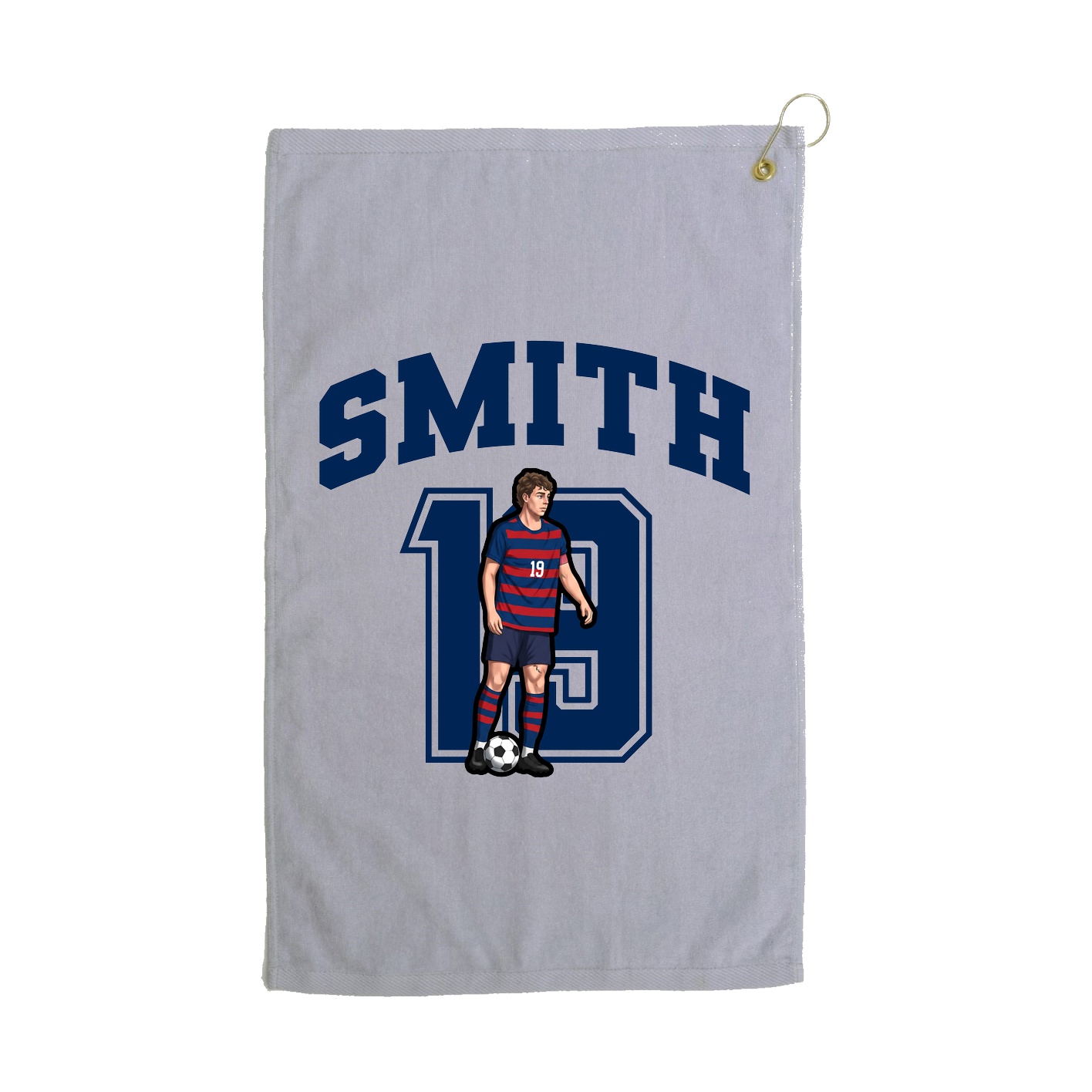 Golf Towel — Number in Grey