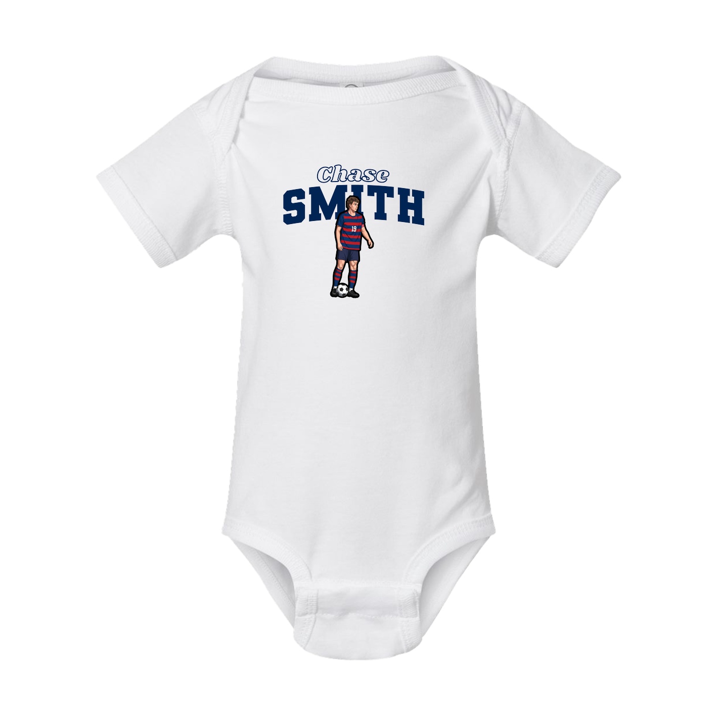 Baby Onesie — Name Arch in White