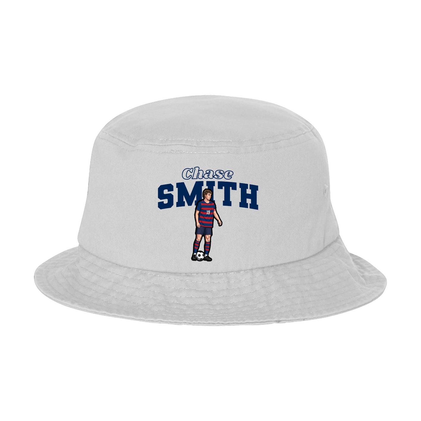 Bucket Cap — Name Arch in White