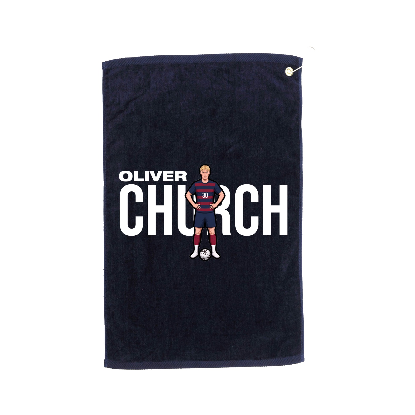 Golf Towel — Player Name in Navy
