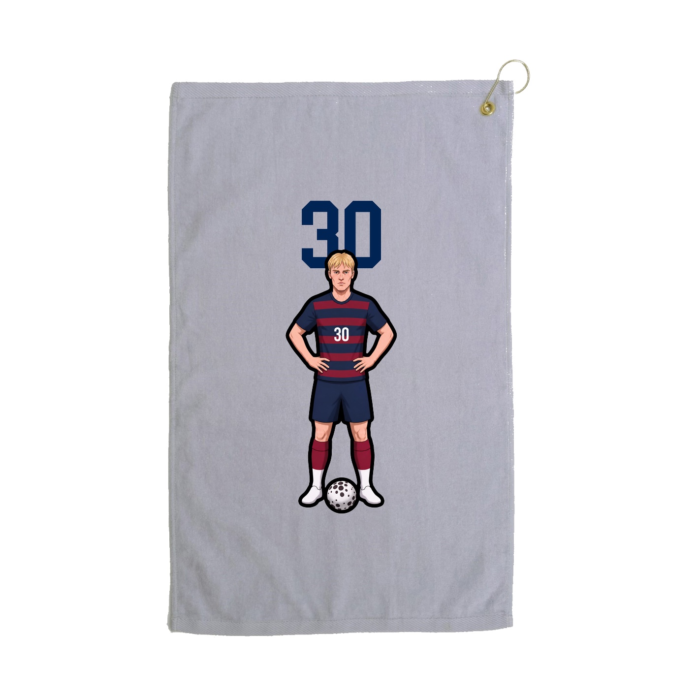 Golf Towel — Number Top in Grey
